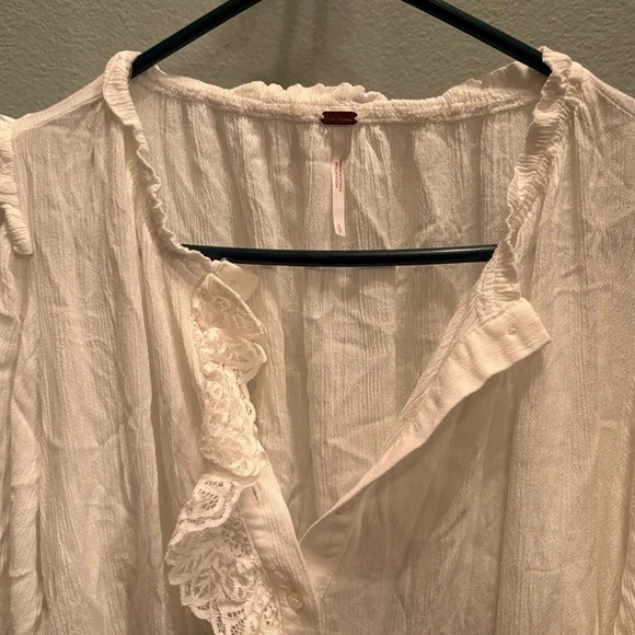 Free People White Ruffled Tunic - Picture 5 of 6